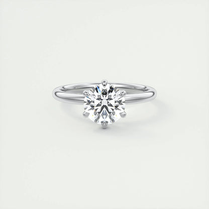 1.5 CT Round Solitaire CVD F/VS1 Diamond Engagement Ring 1