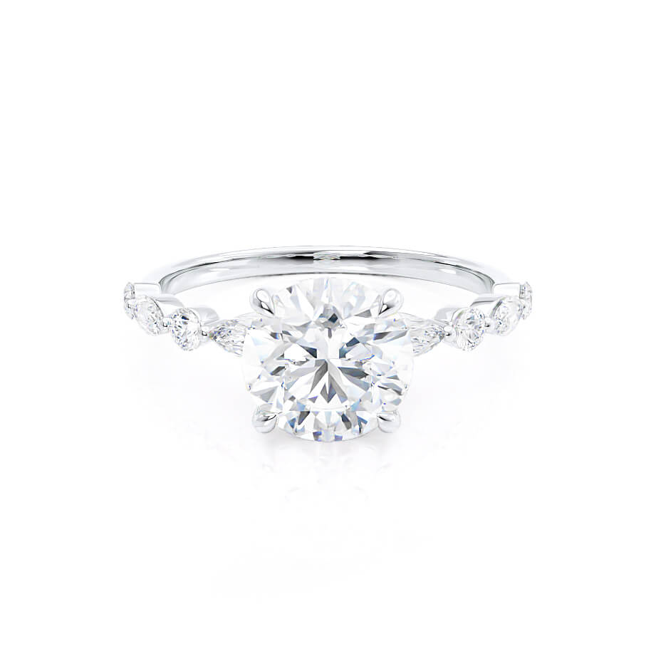 0.90 CT Round Pave Setting CVD G/VS2 Diamond Engagement Ring 2