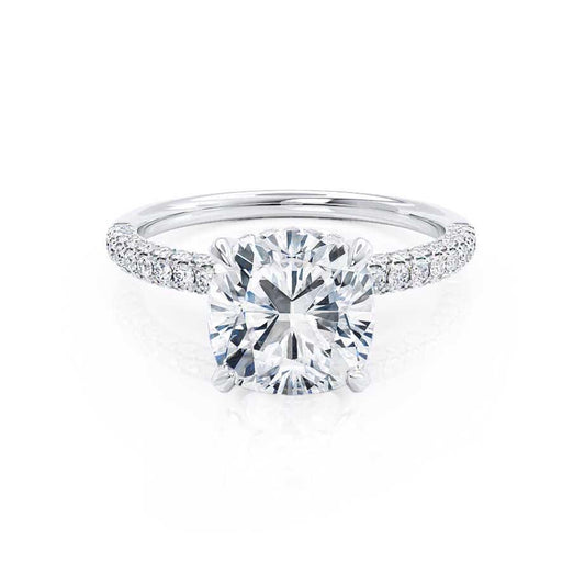 1.0 CT Cushion Hidden Halo CVD F/VVS2 Diamond Engagement Ring 1