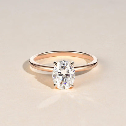 1.33 CT Oval Cut Solitaire Moissanite Engagement Ring 4