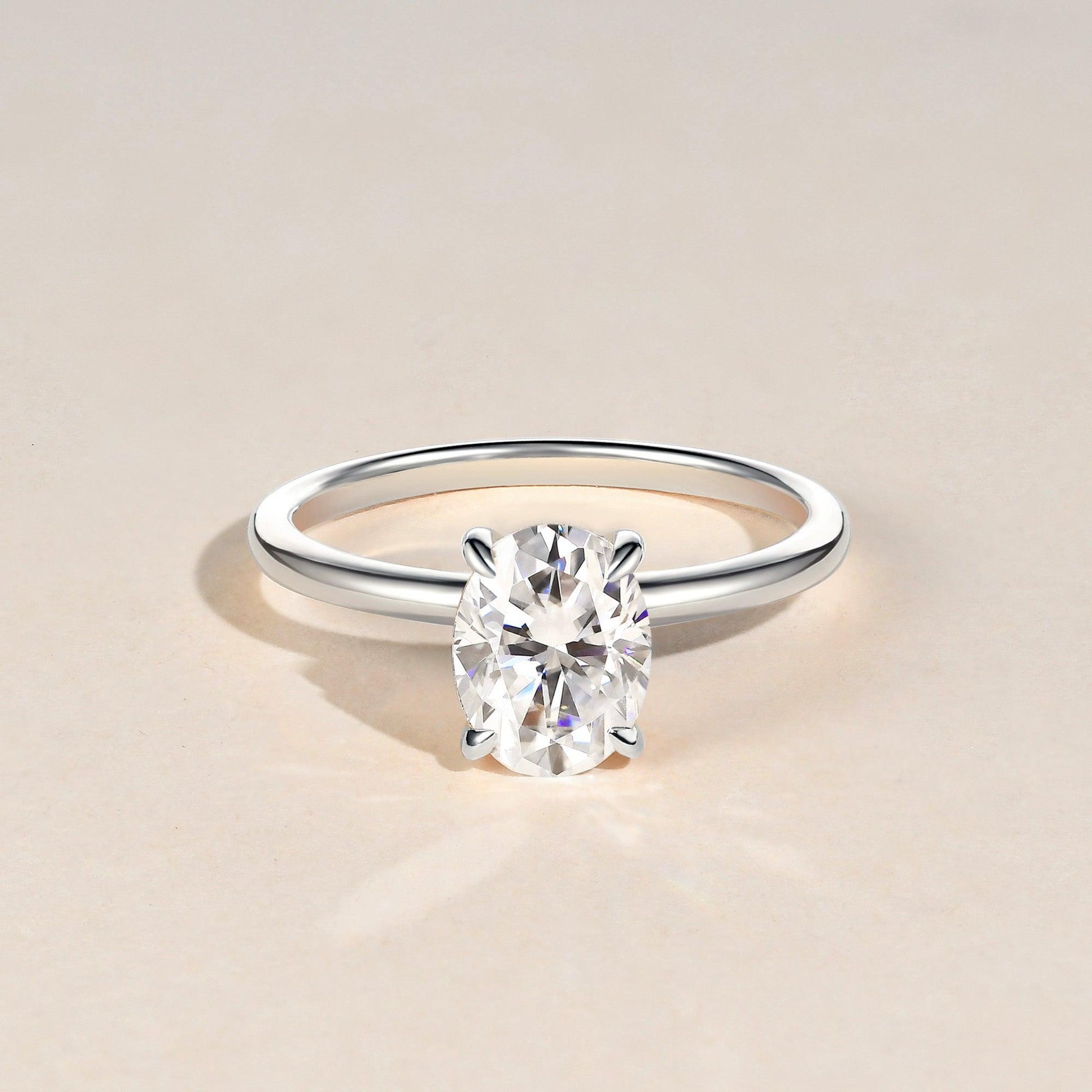 1.33 CT Oval Cut Solitaire Moissanite Engagement Ring 1