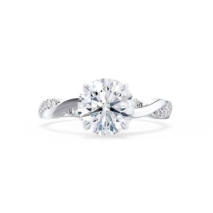 0.75 CT Round Solitaire Twisted CVD E/VVS2 Diamond Engagement Ring 3