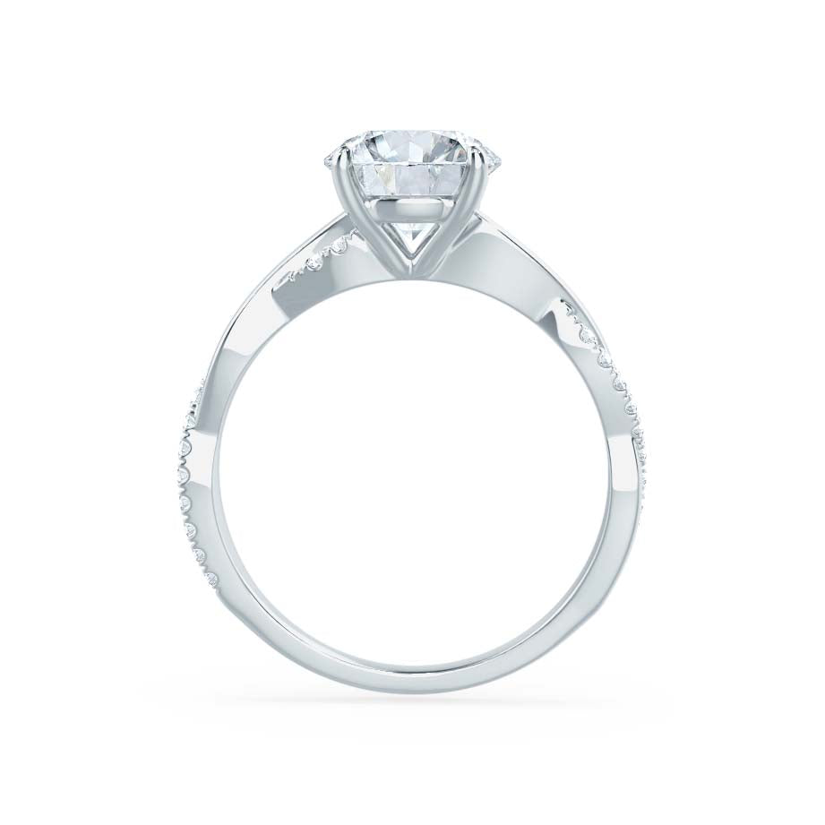 0.75 CT Round Solitaire Twisted CVD E/VVS2 Diamond Engagement Ring 4