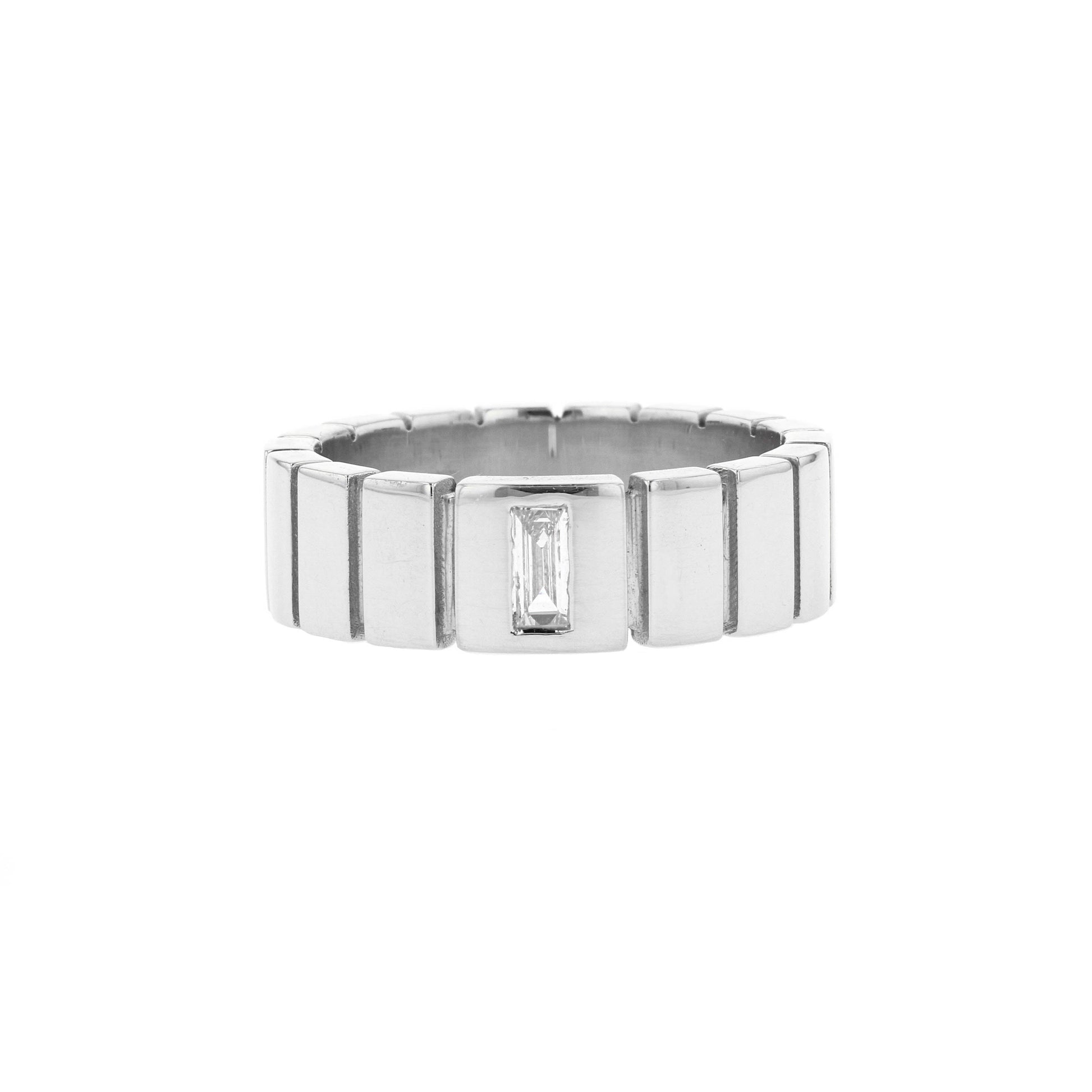 Polished Finish Stone Setting Men's Classic Wedding Band 8