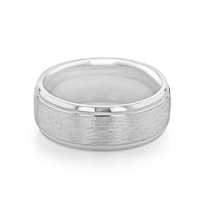 Milgrain Classic Wedding Band For Men 2