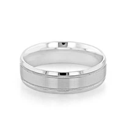 Milgrain Brushed Polish Men's Wedding Band 4