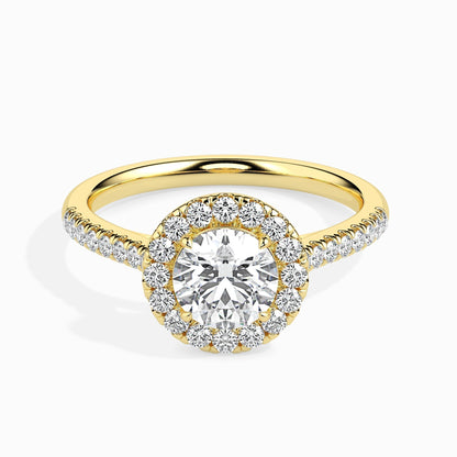 1 CT Round Halo CVD F/VS Diamond Engagement Ring 4