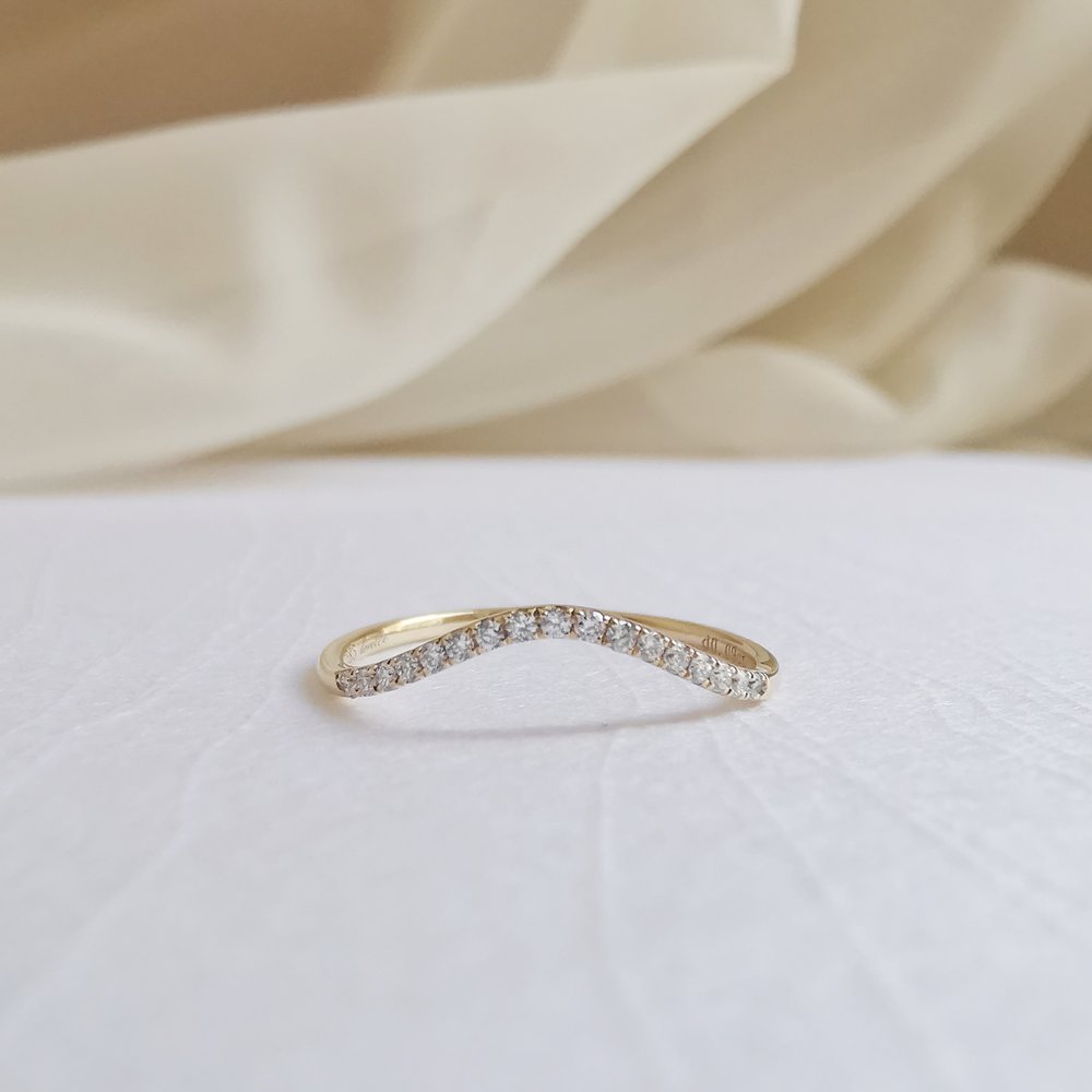 0.09 CT Round Curved CVD EF/VS Diamond Wedding Band 5