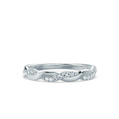 0.20 CT Round Shaped Moissanite Twig Style Wedding Band 2