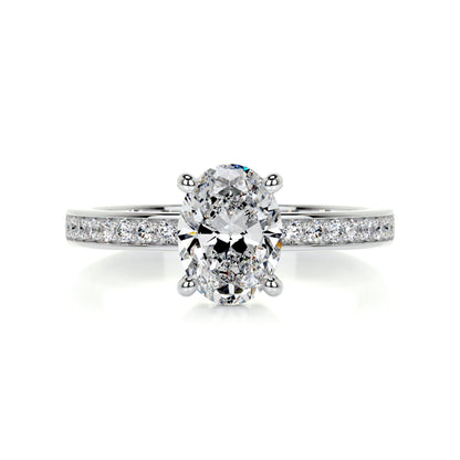 1.0 CT Oval Solitaire CVD F/SI1 Diamond Engagement Ring 1