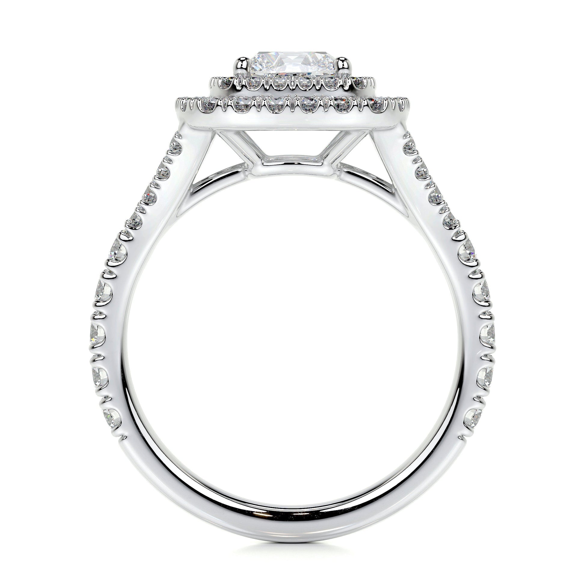 1.0 CT Cushion Double Halo CVD D/VS1 Diamond Engagement Ring 7