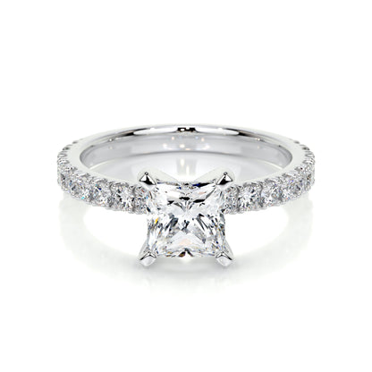 1.0 CT Princess Solitaire CVD D/VS1 Diamond Engagement Ring 1