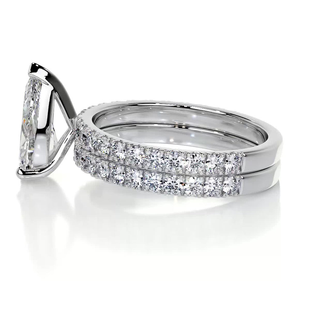 2.0 CT Pear Solitaire CVD F/VS Diamond Bridal Set 5