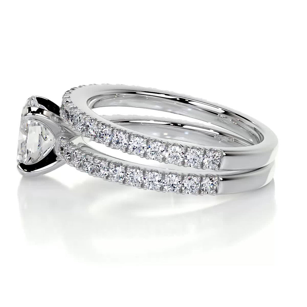 1.0 CT Oval Solitaire CVD F/VS Diamond Bridal Ring Set 6