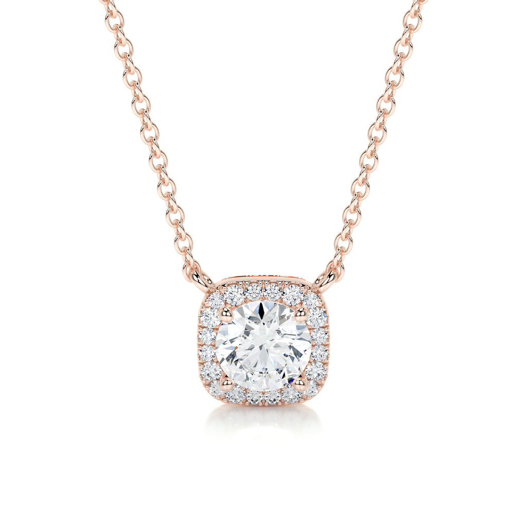 1.0 CT Round Halo CVD F/VS Diamond Necklace 10