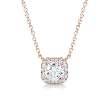 1.0 CT Round Halo CVD F/VS Diamond Necklace 10