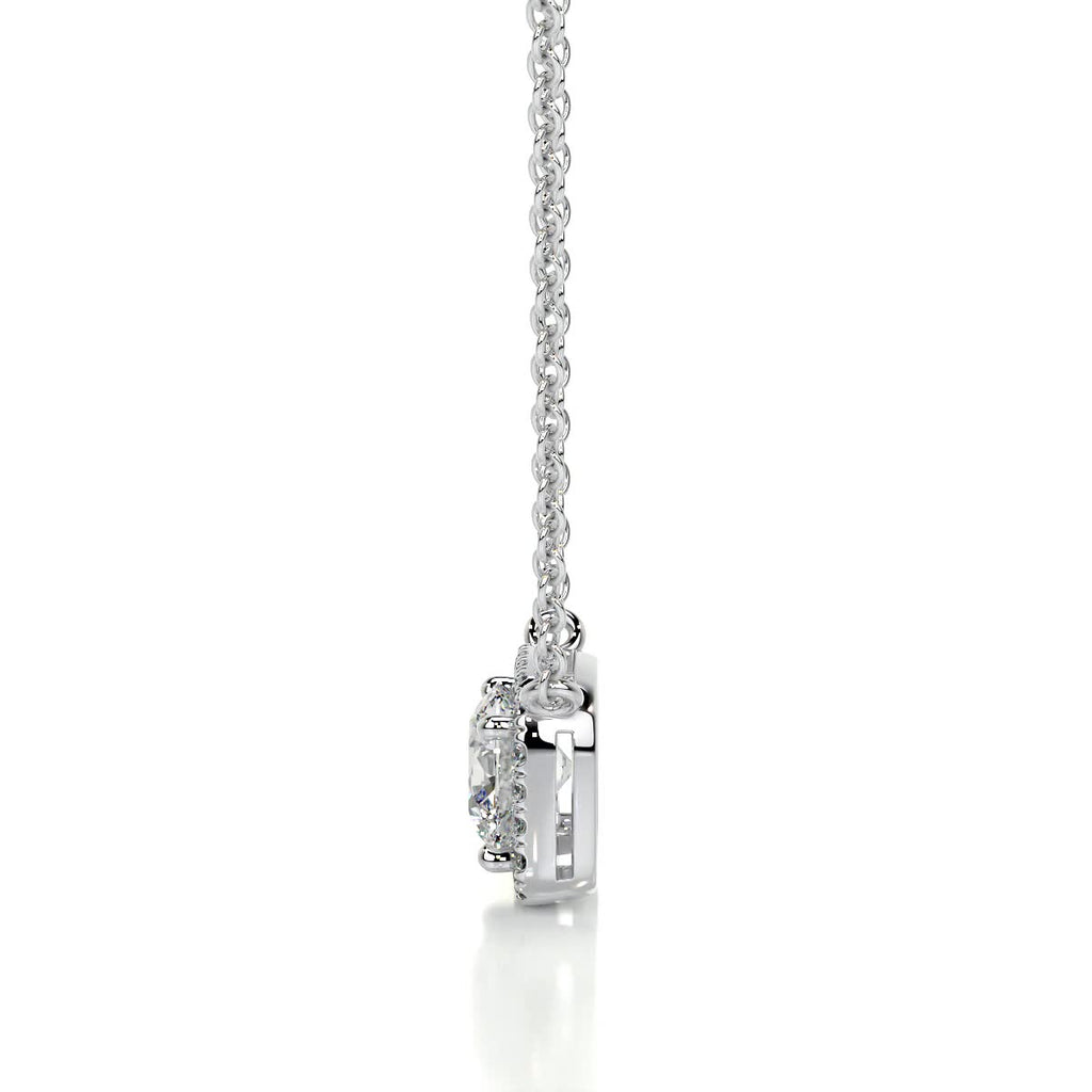 1.0 CT Round Halo CVD F/VS Diamond Necklace 5