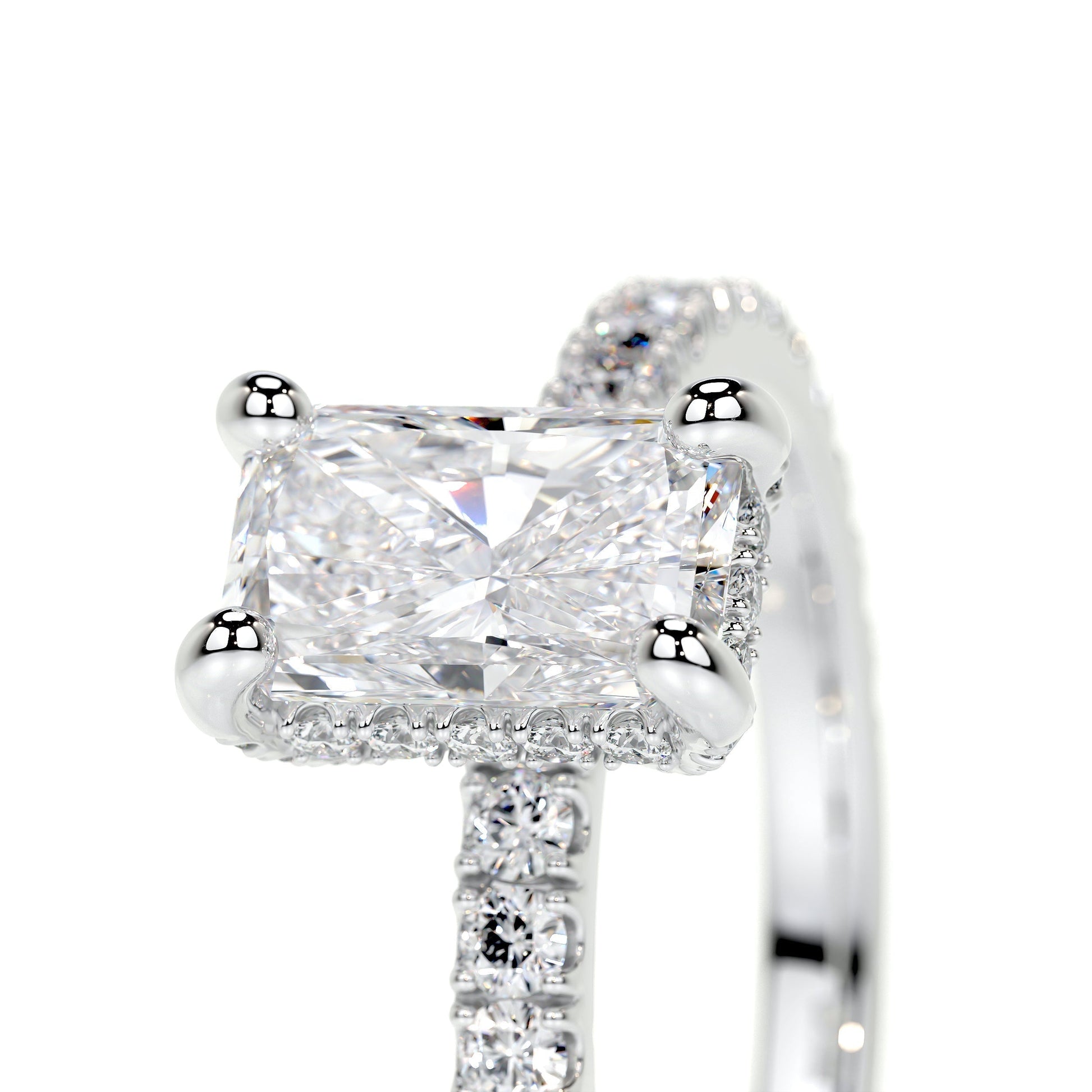 1.05 CT Radiant Hidden Halo CVD E/VS2 Diamond Engagement Ring 4