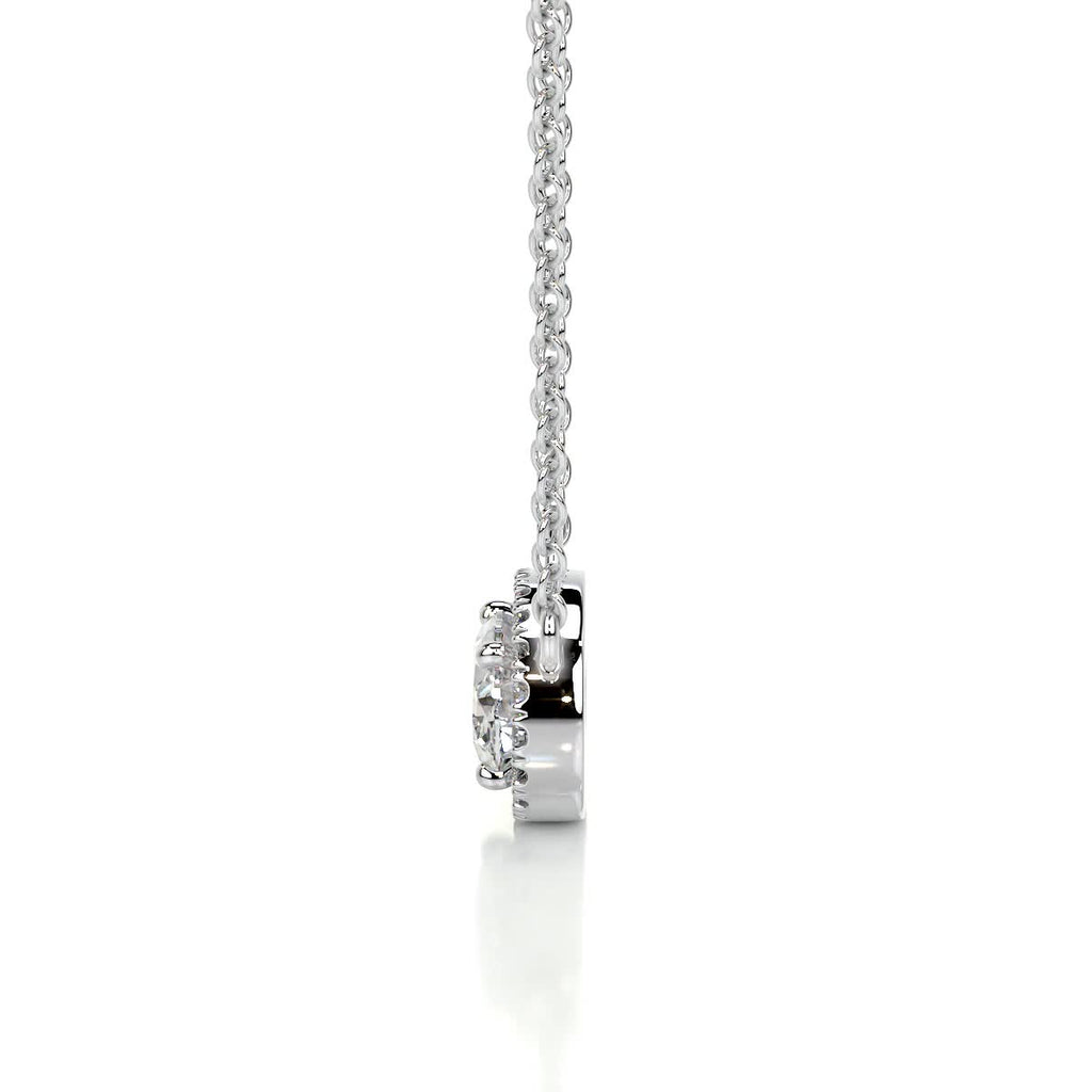 1.0 CT Oval Halo CVD F/VS Diamond Necklace 6