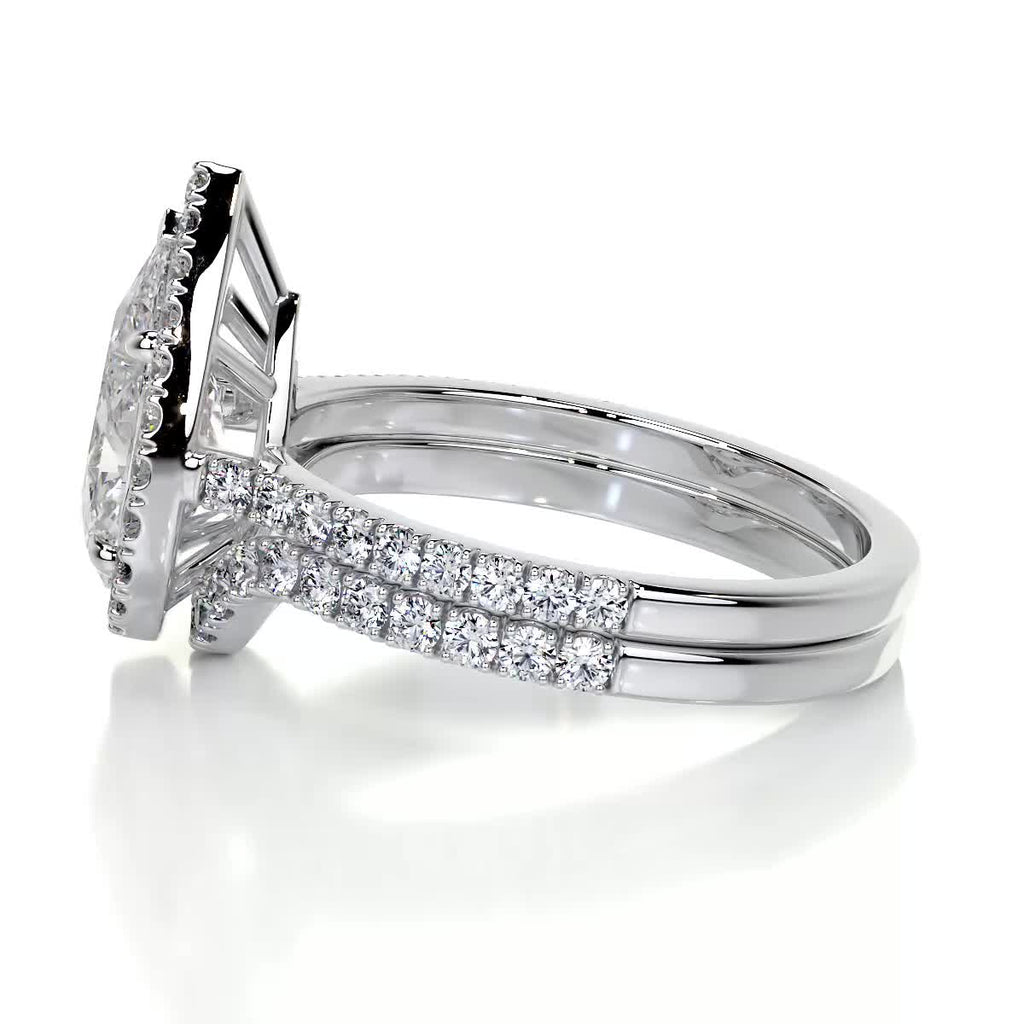 2.0 CT Pear Halo CVD F/VS  Diamond Bridal Set 5