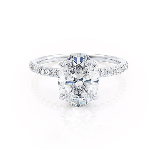 1.20 CT Oval Hidden Halo CVD F/VVS1 Diamond Engagement Ring 1