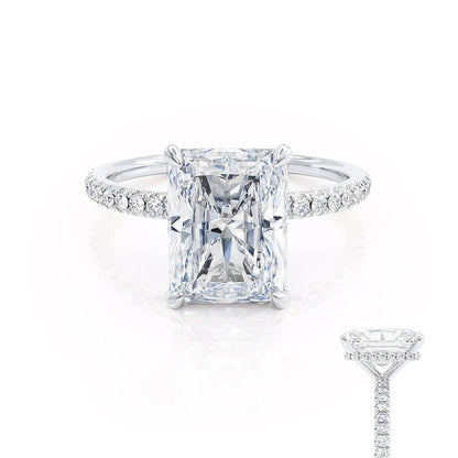 1.50 CT Radiant Hidden Halo CVD F/VVS1 Diamond Engagement Ring 7