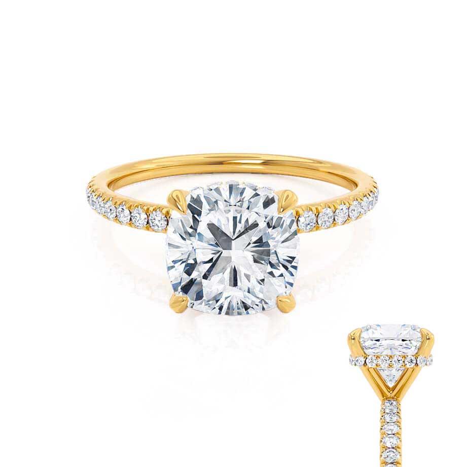 2.50 CT Cushion Hidden Halo CVD F/VS1 Diamond Engagement Ring 5