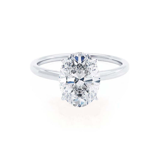 2.10 CT Oval Shaped Moissanite Solitaire Engagement Ring 5