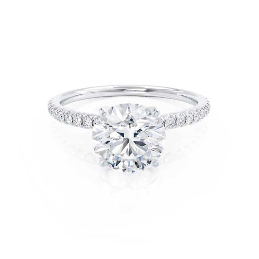 1.00 CT Round Pave Setting CVD E/VVS1 Diamond Engagement Ring 1