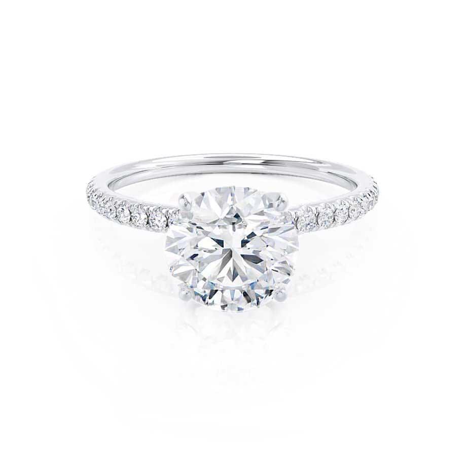 1.0 CT Round Shaped Moissanite Solitaire Pave Style Engagement Ring 3