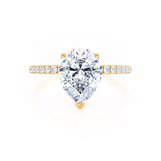 0.94 CT Pear Shaped Moissanite Solitaire Style Engagement Ring 3