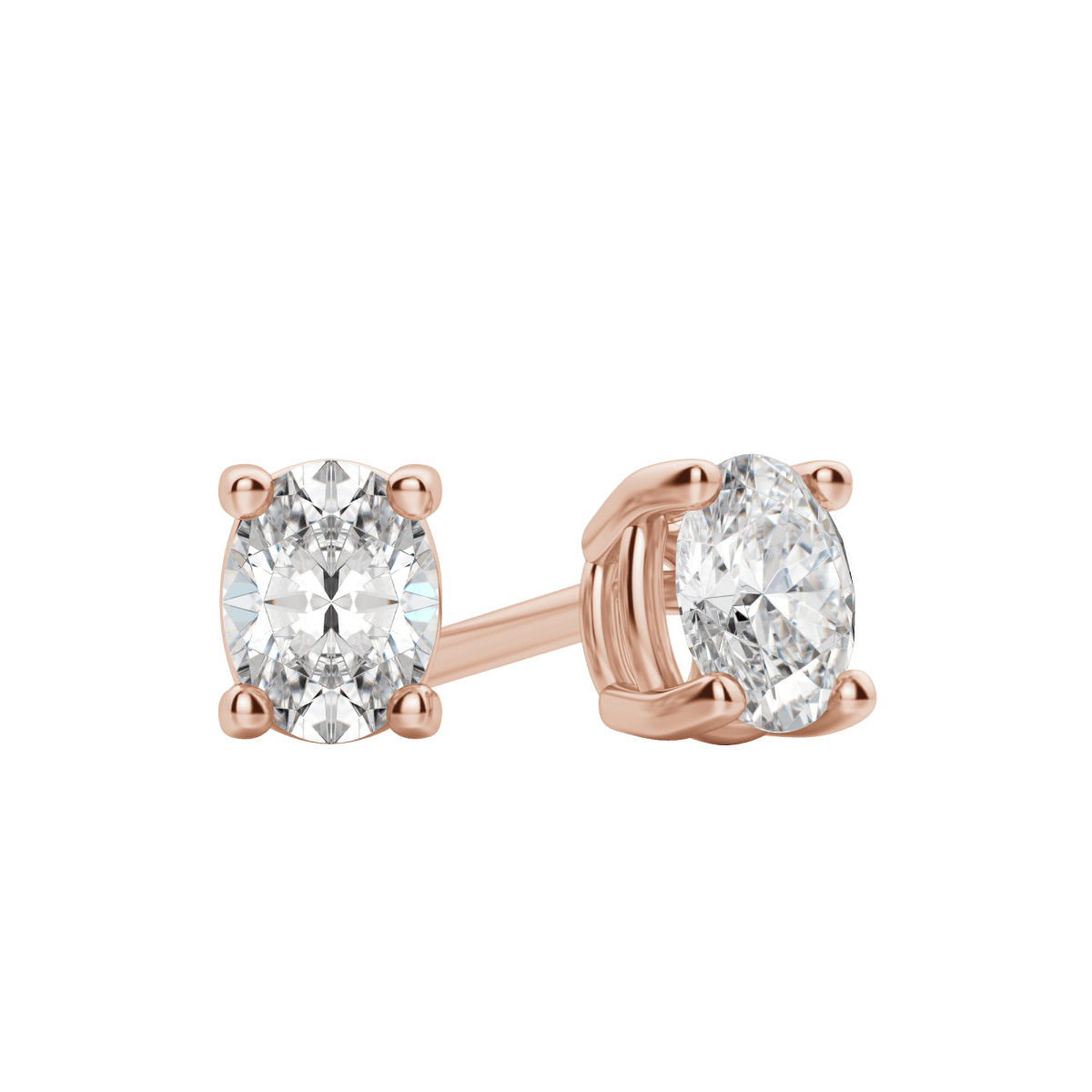 0.50 CT-2.0 CT Oval Solitaire CVD F/VS Diamond Earrings 6