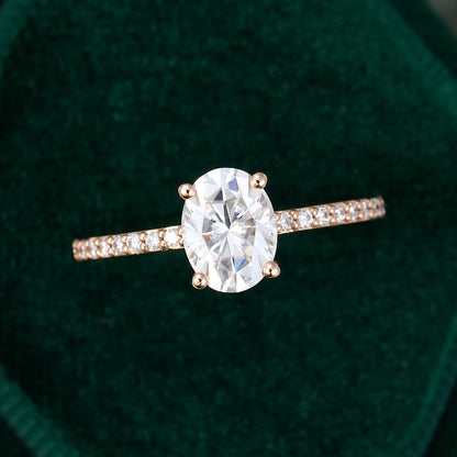 1.33 CT Oval Shaped Moissanite Solitaire Engagement Ring 5