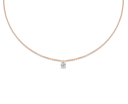 0.30 CT-1.0 CT Pear Solitaire CVD F/VS Diamond Necklace 6