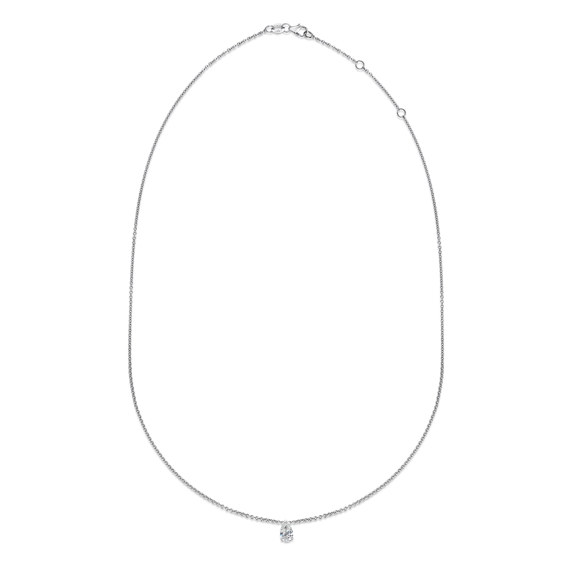 0.30 CT-1.0 CT Pear Solitaire CVD F/VS Diamond Necklace 3