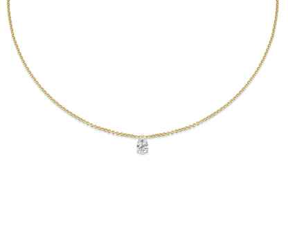 0.30 CT-1.0 CT Pear Solitaire CVD F/VS Diamond Necklace 4