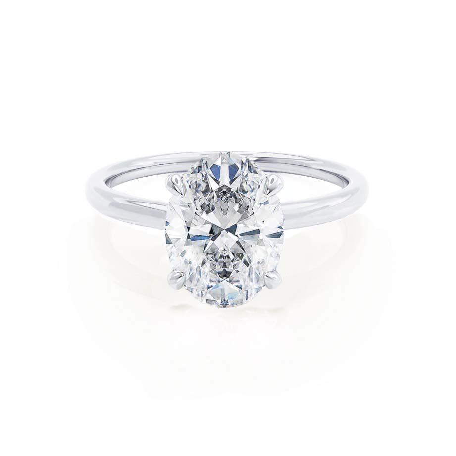 1.0 CT Oval Hidden Halo CVD E/VS1 Diamond Engagement Ring 2