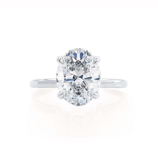 1.0 CT Oval Hidden Halo CVD E/VS1 Diamond Engagement Ring 1