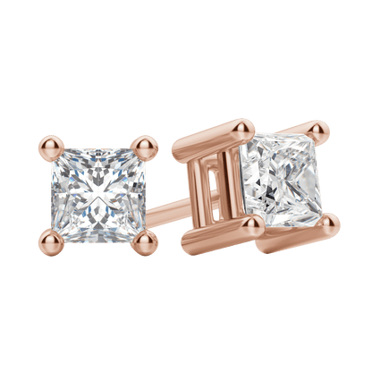 0.50 CT-2.0 CT Princess Solitaire CVD F/VS Diamond Earrings 6