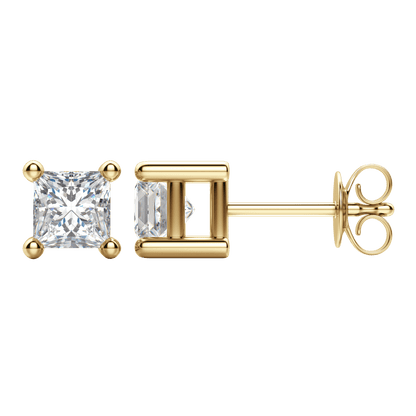 0.50 CT-2.0 CT Princess Solitaire CVD F/VS Diamond Earrings 5