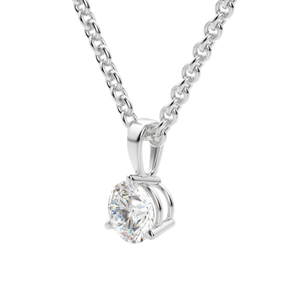 0.25 CT- 0.75 CT Round Solitaire CVD F/VS Diamond Necklace 6