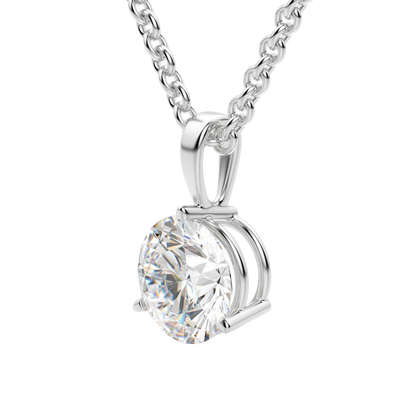 0.25 CT- 0.75 CT Round Solitaire CVD F/VS Diamond Necklace 5