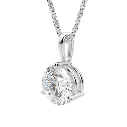 0.25 CT- 0.75 CT Round Solitaire CVD F/VS Diamond Necklace 4