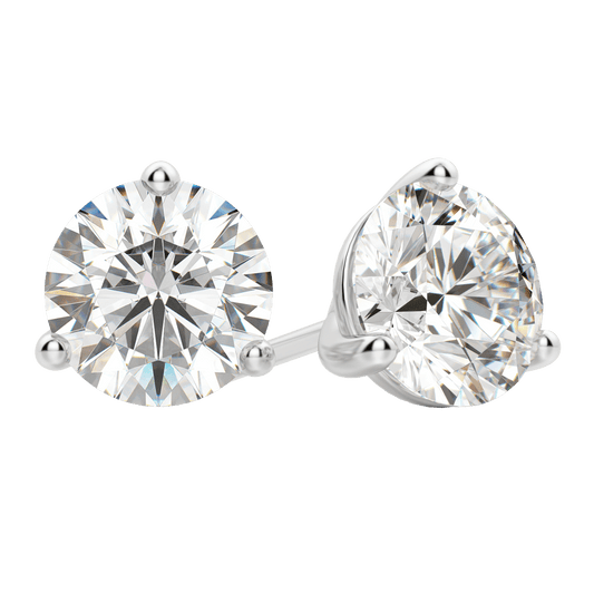 0.50 CT-4.0 CT Round Solitaire CVD F/VS Diamond Earrings 1