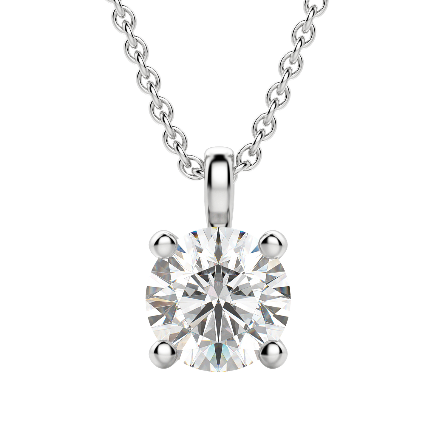 0.25 CT-0.75 CT Round Solitaire CVD F/VS Diamond Necklace 21