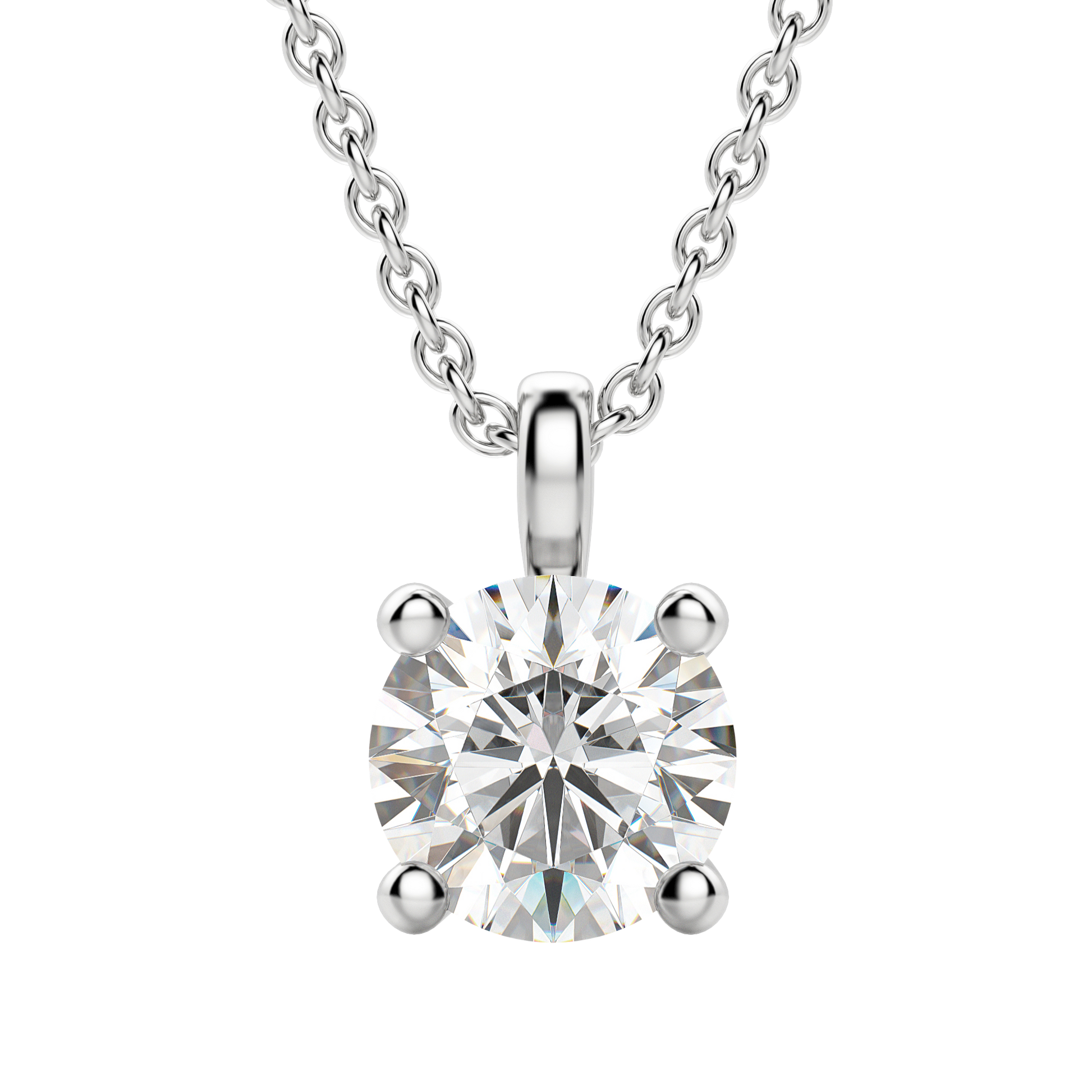 0.25 CT-0.75 CT Round Solitaire CVD F/VS Diamond Necklace 21