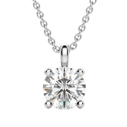 0.25 CT-0.75 CT Round Solitaire CVD F/VS Diamond Necklace 21