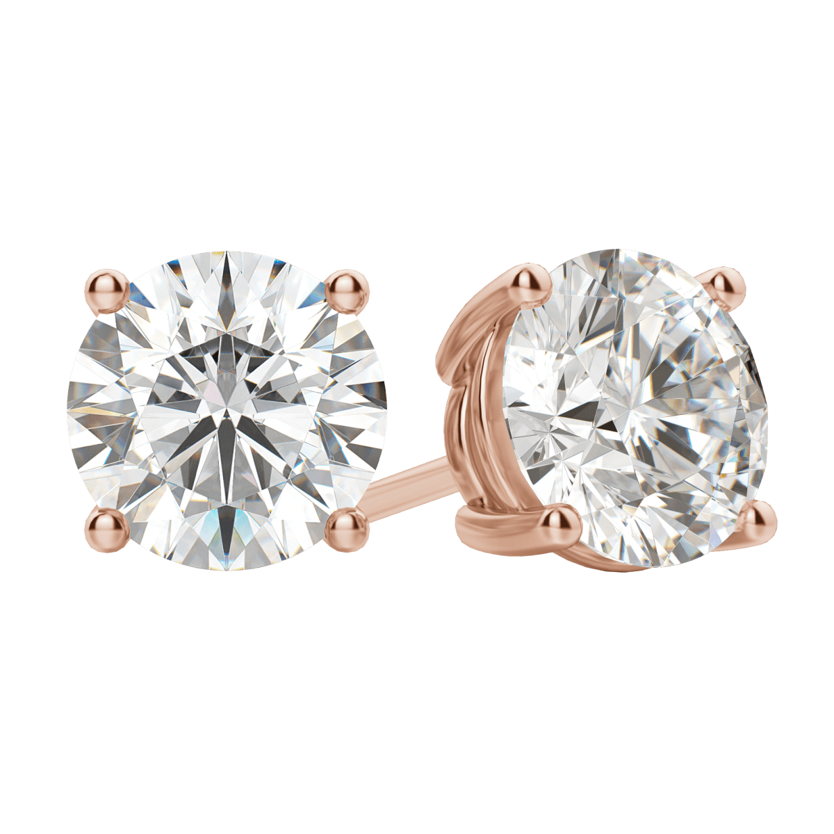 0.50 CT-4.0 CT Round Solitaire CVD F/VS Diamond Earrings 8