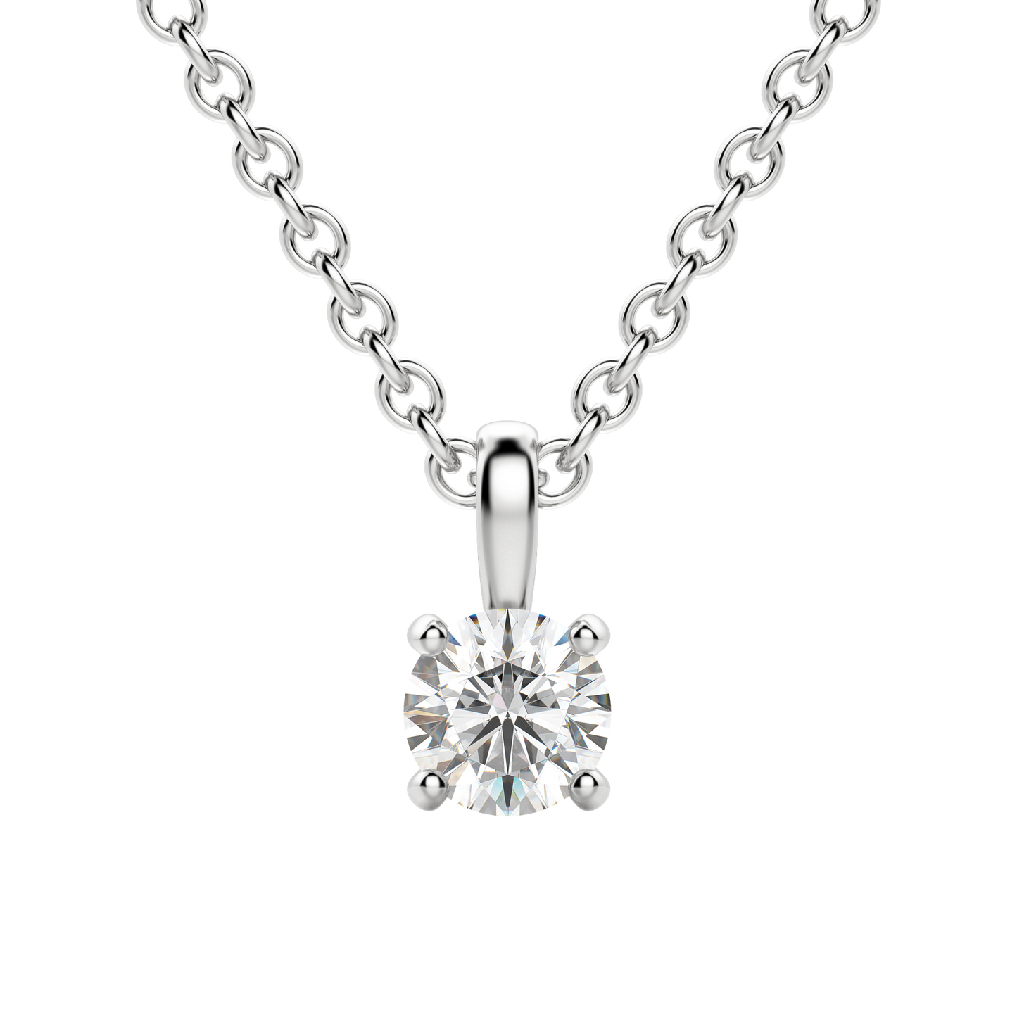 0.25 CT-0.75 CT Round Solitaire CVD F/VS Diamond Necklace 1