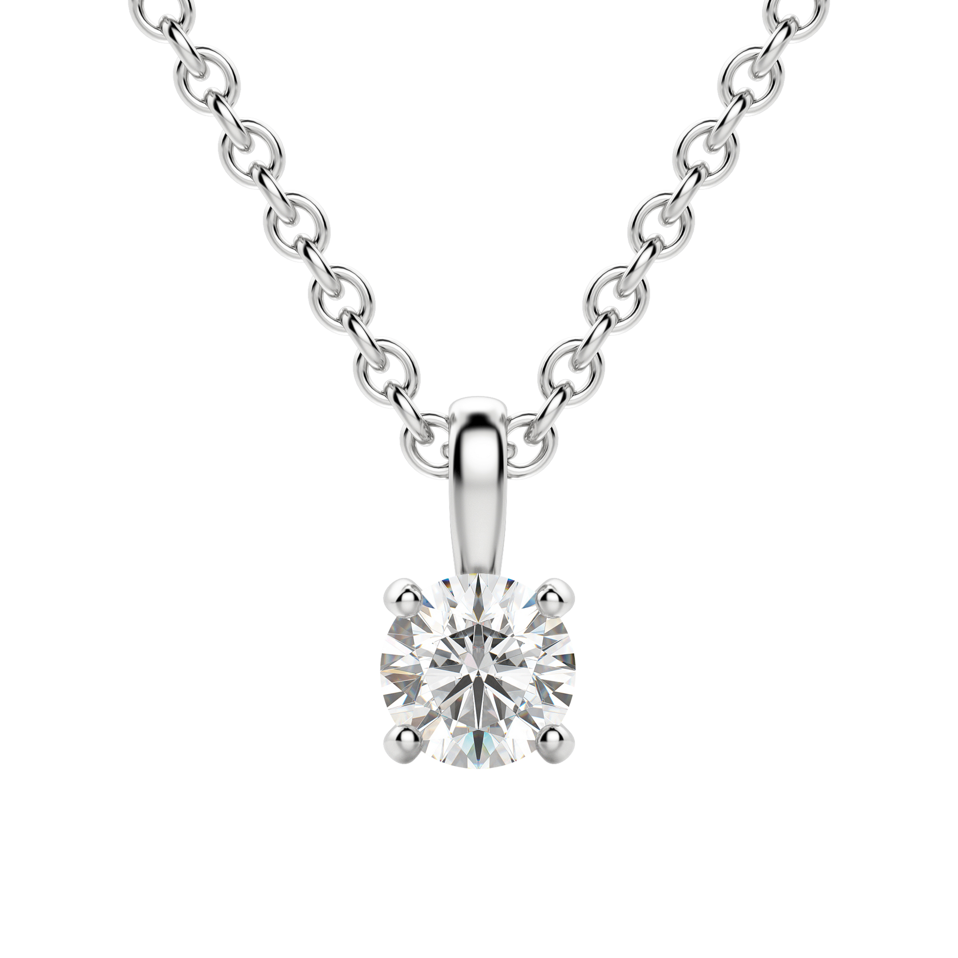 0.25 CT-0.75 CT Round Solitaire CVD F/VS Diamond Necklace 1